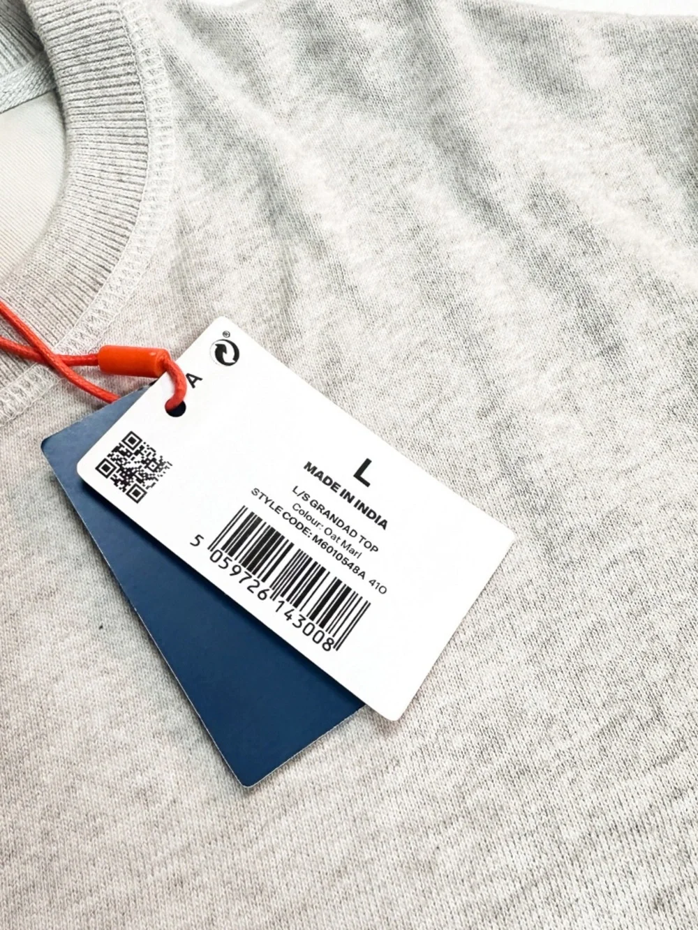 NWT SUPERDRY Long Sleeve T Shirt Mens Large Oat Marl Henley Workwear Casual Top - Picture 5 of 8